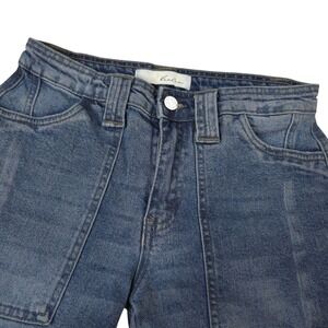 KanCan Jeans Womens‎ 1/24 Crop Stretch Cargo Denim Blue Mid Rise